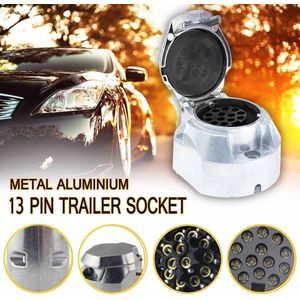 13 Pin Europese standaard Trailer Socket Aluminium Trailer Socket 12V Trekhaak Trekhaak Socket Voor Auto Trailer RV