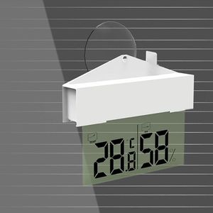 Digitale Transparant Home Etalage Thermometer Hygrometer Indoor Outdoor Temperatuur Indoor Vochtigheid Meter Station