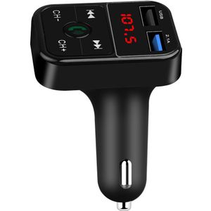 Dual Usb 3.1A Telefoon Oplader Auto Fm-zender Bluetooth 4.2 Handsfree Stereo Mp3 Speler U Disk Tf Card Play Digitale voltmeter