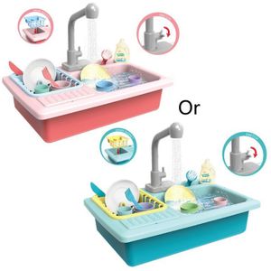 1Set Plastic Simulatie Elektrische Vaatwasser Sink Pretend Play Keuken Speelgoed Kinderen Kids Puzzel Vroege Onderwijs Speelgoed Verjaardag Gif