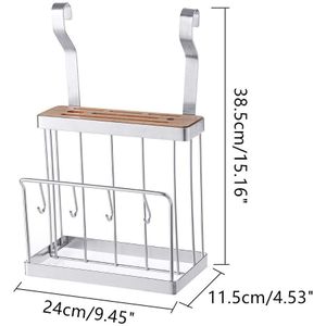 Multifunctionele Rvs Schotel Droogrek 8 Soorten Muur Opknoping Opslag Houder Servies Plank Afdruiprek Keuken Organizer