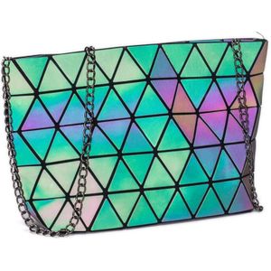 Messenger Tas Vrouwen Keten Zak Lichtgevende Geometrische Sling Bag Sac Femme Schouderband Vrouwelijke Bolsas Feminina