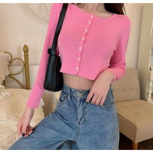 Vrouwen O-hals Gebreide Volledige Mouw Cropped Truien Vesten Lady Knit Korte Rekbare Dunne Zomer Knitwear Top Voor Vrouwelijke