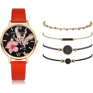 Reloj 5pcs Set Lvpai Vrouwen Horloges Armband Dames Armband Horloge Casual Lederen Quartz Horloge Klok Relogio Feminino