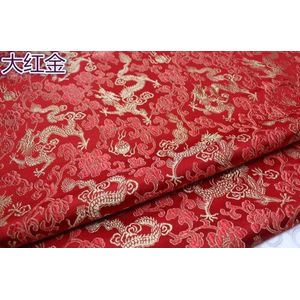 Breedte 59 ''Chinese Draak Jacquard Brocade Patroon Satijnen Stof Door De Half Yard Voor Cheongsam Tang Kostuum Kussen Materiaal