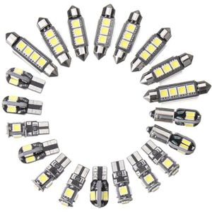 20 Stuks Auto Led Lampen Interieur Kit Dome Kofferbak Deur Plaat Licht Super Heldere Canbus Foutloos Interior Lamp Voor bmw 5 Serie E39 M