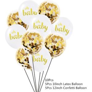Jqsyrise 12Inch Oh Baby Latex Ballonnen Birthday Party Baby Shower Wedding Heart Gold Confetti Ballon Geslacht Onthullen Levert