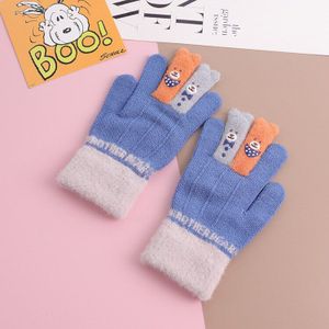 Voor 4 ~ 7Y Kids Winter vingers warme zachte gebreide jongen handschoenen carton meisjes mode dunne handschoenen voor Kinderen