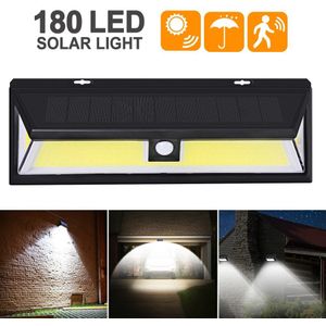 4Pcs 180 Led Solar Power Motion Sensor Licht Cob 3 Modes Outdoor Tuin Yard Waterdicht Energiebesparing Pathway Solar wandlamp