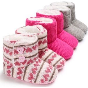 Baby Meisje Winter Warme Snowboots Schoenen Winter Baby Meisjes Haak Knit Wollen Zachte bodem Peuter Snowboots Schoenen