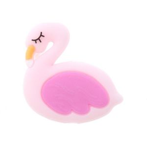 Fkisbox 20Pc Leuke Flamingo Mini Siliconen Bijtring Kraal Zwaan Bpa Gratis Baby Tandjes Ketting Accessoires Fopspeen Ketting Diy