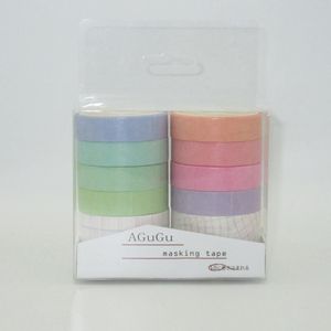 Pastel Washi Tape Set Afplakband 10Pcs