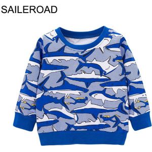 Saileroad Kleine Jongens Sweatshirts Katoen Kids Herfst Kleding Voor Animal Shark Print Kinderkleding Baby Jongens Hooded Kleding