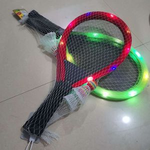 Online Celebrity Shining Badminton Racket Douyin Celebrity Stijl Led Licht Inbegrepen Flash Night Entertainment Fitness Mannen En Wo