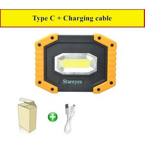 Draagbare COB LED Schijnwerper 20W Oplaadbare schijnwerper Outdoor lamp verlichting zaklamp fakkel optionele aankoop 18650 batterij