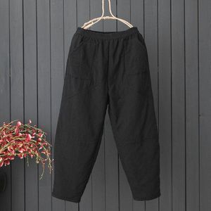 Chinese Stijl Mannen Vrouwen Winter Retro Mode Katoen Warm Harembroek Japanse Harajuku Casual Broek Bodems Oosterse Kleding