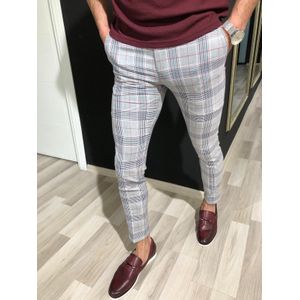 3 modellen Mens Slim Fit Broek Controleren Casual Broek Joggers Tartan Jogging Magere Bodems