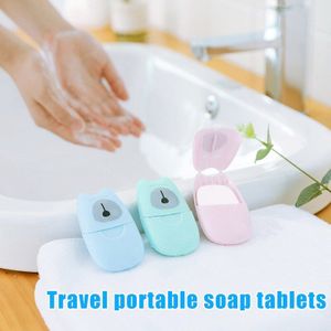 50 Stuks Draagbare Zeep Papier Wegwerp Scented Slice Sheets Hand Wassen Mini Voor Reizen Hand Antiseptische Zeep Gelaagde Soaps
