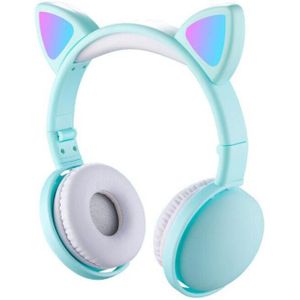 Leuke Led Licht Kat Ear Draadloze Hoofdtelefoon Kids Meisje Bluetooth 5.0 Muziek Stereo Headset Noise Cancelling Koptelefoon Met Mic