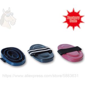 24 2004 Curry Kam Borstel Pvc Plastic Met Lint Voor Bevestiging Hand Grote Soft Touch 16.5*11Cm Paard grooming Kits Massage Borstel