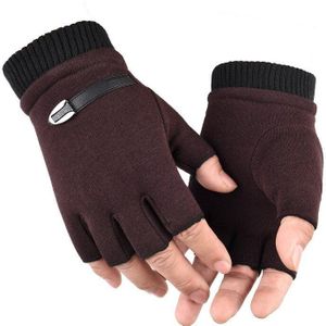 Unisex Winter Handschoenen Vrouwen Mannen Fleece Warm Half Vinger Handschoenen Stretch Vingerloze Pols Wanten Voor Outdoor Fiets Rijden Handschoen