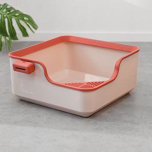 Luxe Semi-Gesloten Kattenbak Groen Oversized Anti-Splash Kattenbak Met Vuilniszak Grote Ruimte Vierkante kat Zandbak