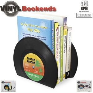 2 Stks/set Retro Vinyl Record Boekensteunen Vintage Cd Boekensteun Studenten Desktop Boek Houder Plank Opbergrek Thuis Ornamenten