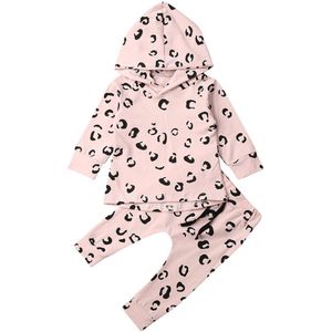 Luipaard Baby Baby Meisje Kleding Sets Lange Mouwen Hooded Tops + Leggings Broek Outfits Trainingspak