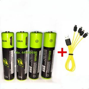 ZNTER 1.5V AAA oplaadbare batterij 600mAh USB AAA oplaadbare lithium polymeer batterij snel opladen via Micro usb-kabel