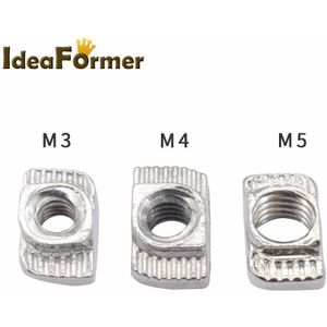 25/50pcs M3 M4 M5 T Slot Hamer Aluminium Vernikkeld Carbon Staal Connector Profiel Accessoires Carbon staal Connector