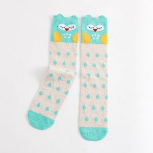 spring and autumn Cartoon Children&#39;s Stockings Striped Polka Dot Owl Animal Socks Boys and Girls Knee Socks