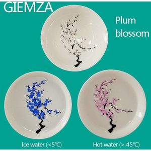 Giemza Verkleuring Cup Magic Warmtegevoelige Keramische Kleine Kom Kleur Veranderende Koud Water Twee-Kleur Japanse Stijl Wijn glas