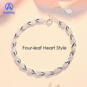 Anmiy Creatieve Persoonlijkheid Eenvoudige Heart-To-Heart Vrouwen Xo Klavertje Vier Armband