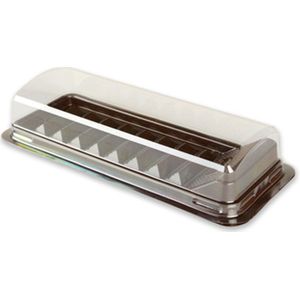 Transparante trapeziumvormige sushi West point loempia taart bakken verpakking pakket box brood plastic beker met deksel 50 sets