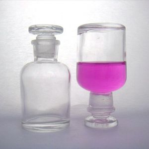 Reagensfles transparante fijne mond glazen fles, 60 ml, glas stopper, chemische laboratorium verbruiksartikelen