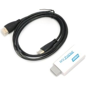 Voor Wii Naar Hdmi Hd Video Upscaling Converter 3.5Mm Adapter Wit + Hdmi Kabel 720P 1080P