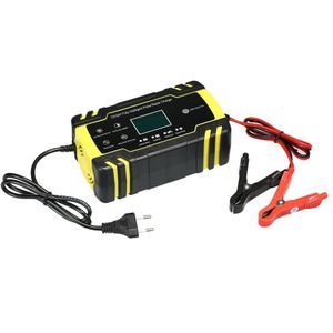 Automatische Auto Batterij Lader 100V-240V Naar 12V 8A 24V 4A/12V 6A smart Fast Power Opladen Voor Nat Droog Lood-zuur Batterij