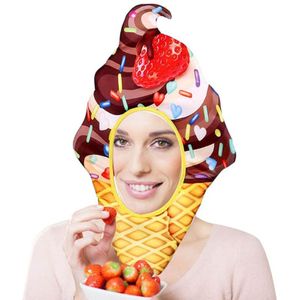 Grappige Carnaval Fruit Voedsel Cap Masker Halloween Party Cosplay Hoofddeksels Kap Hoed Dxad