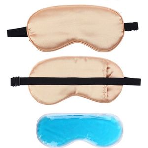 Slaapmasker Oog Dekking Zijde Met Eye Coolingjel Ice Gel Pack Herbruikbare Kralen Koud Warm Therapie Rustgevende Ontspannende