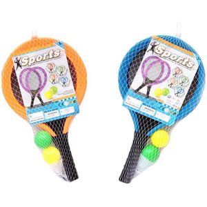 2 Paar Badminton Racket Voor Kinderen Indoor Outdoor Sport Spel Kinderen Speelgoed-Blauw & Oranje