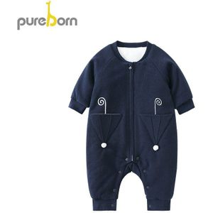 Pureborn Peuter Jumpsuit Thicken Lange Mouwen Romper Jongens Meisjes Onesie Lente Uitloper Pasgeboren Kleding