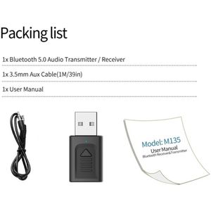 4 In 1 Usb Bluetooth-Compatibel 5.0 Audio Ontvanger Zender Stereo Bt 5.0 Aux Rca 3.5Mm Jack Voor tv Auto Draadloze Adapter