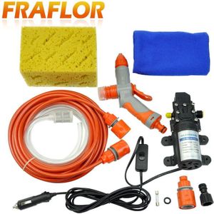 Draagbare 12V DC Voertuig gemonteerde Hoge Druk Auto Wasmachine Apparaat Met Multi-functionele Foam nozzle + Gratis