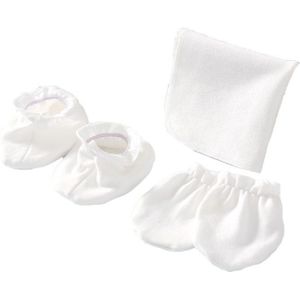 Baby Pasgeboren Zachte Katoenen Speeksel Handdoek Handschoenen Voet Cover Set Anti Scratch Wanten Voeden Burp Doek Bib Sokken kits