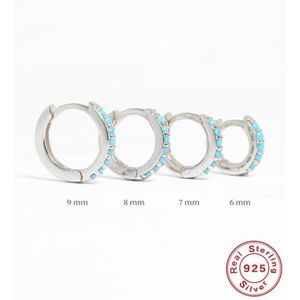 Inmaker 2 Stuks 925 Sterling Zilveren Pendientes Vintage Turquoise Hoop Earring Voor Vrouwen Lovers 'Meisje Bohemen Oor Bone Gesp Sieraden
