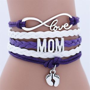 Infinity Love Mom Dubbele Voet Keten Armband Voor Vrouwen Vriendschap Armbanden Sieraden Multi-layer Bedelarmband Mode-sieraden