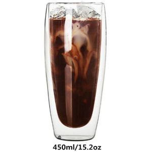 Dubbele Wand Geïsoleerd Bril Espresso Koffie Mok 80/250/350/450 Ml Hittebestendige Transparant Thee Melk Glas cup Mokken Drinkware