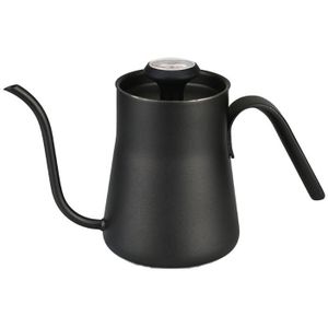 450Ml Roestvrij Staal Koffie Waterkoker Zwanenhals Nozzle Fijne Mond Pot Giet Over Koffie Pot Met Thermometer Voor Keuken Kantoor