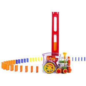 Domino Trein Model Auto Speelgoed Automatische Sets Up 60 Pcs Kleurrijke Domino Blokken Spel Met Belasting Cartridge Speelgoed Voor Kids kinderen