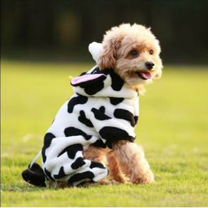 Koe Kostuum Hond Jassen Winter Katoenen 4 Benen Kapmantel Pyjama Puppy Doggy Warme Kleding Jas Kleding Koeien Outfit jas